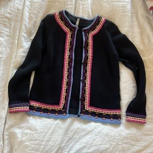 Hannah Anderson size XS Cottage-Core Cotton Embroidered Button Close Cardigan